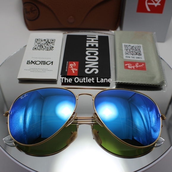 Model Display RayBan Aviator Blue Mirror RB3025 Reflective - Picture 14 of 16